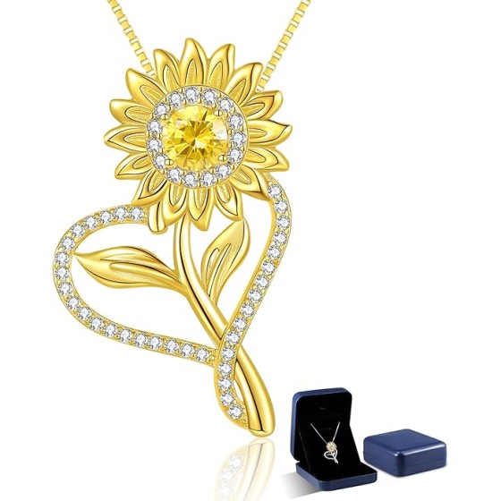Sunflower Necklaces for Women, Wedding Anniversary Birthday Mothers Day Gifts for Wife You Are My Sunshine Women's Jewelry Girlfriend Grandma Mom Daughter