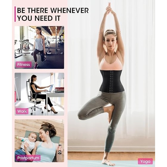 Nebility Waist Trainer for Women Tummy Control Shapewear Segmented Body Shaper Workout Girdle Cincher Postpartum Belt