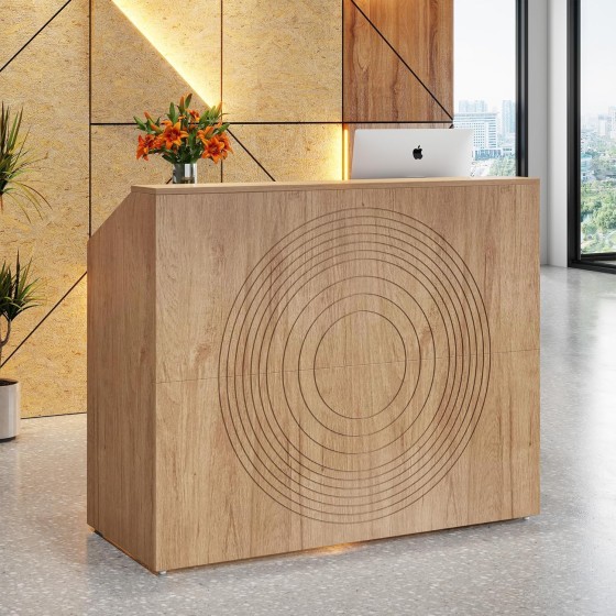 Tribesigns Reception Desk with Counter, Modern Front Desk Reception Room Table with Cable Grommet, 47 inch Retail Counter for Checkout, Lobby, Beauty Salon, Home Office Desk