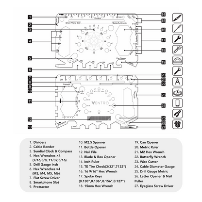 27 Function Multitool Card